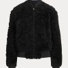 Black Women’s Ralph Lauren Raygan Shearling Bomber Jackets Black Women’s Ralph Lauren Raygan Shearling Bomber Jackets