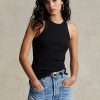 Black Women’s Ralph Lauren Ribbed Cotton Tanks Black Women’s Ralph Lauren Ribbed Cotton Tanks