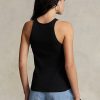 Black Women’s Ralph Lauren Ribbed Cotton Tanks Black Women’s Ralph Lauren Ribbed Cotton Tanks