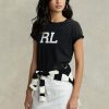 Black Women’s Ralph Lauren Rl Logo Jersey  T Shirts