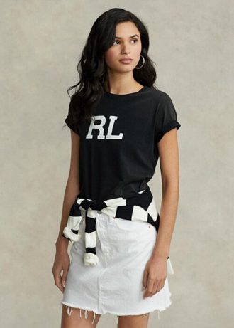 Black Women’s Ralph Lauren Rl Logo Jersey  T Shirts