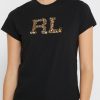 Black Women’s Ralph Lauren Round Neck Graphic Tops