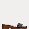 Black Women’s Ralph Lauren Roxanne Nappa Leather Sandals
