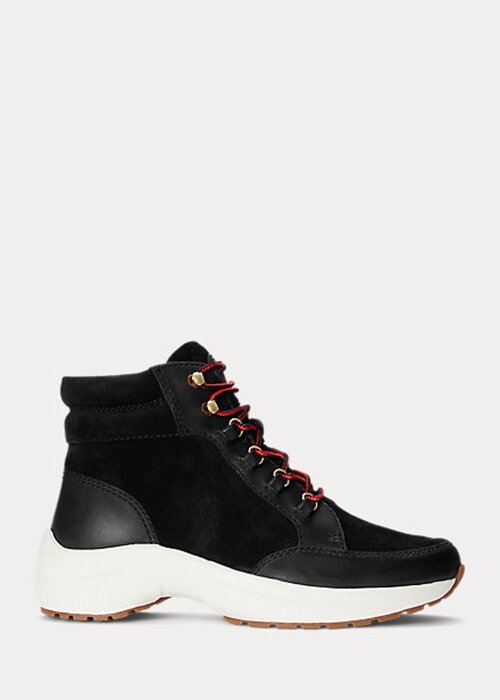 Black Women’s Ralph Lauren Rylee Suede & Leather High-Top Sneakers Black Women’s Ralph Lauren Rylee Suede & Leather High-Top Sneakers