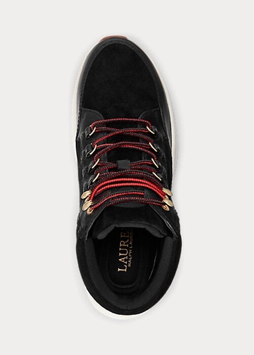 Black Women’s Ralph Lauren Rylee Suede & Leather High-Top Sneakers Black Women’s Ralph Lauren Rylee Suede & Leather High-Top Sneakers