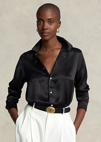 Black Women’s Ralph Lauren Silk Charmeuse Shirts