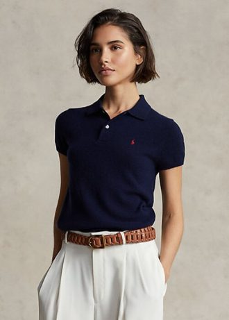 Black Women’s Ralph Lauren Slim Fit Cashmere Polo Shirts