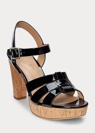 Black Women’s Ralph Lauren Soffia Patent Leather Sandals
