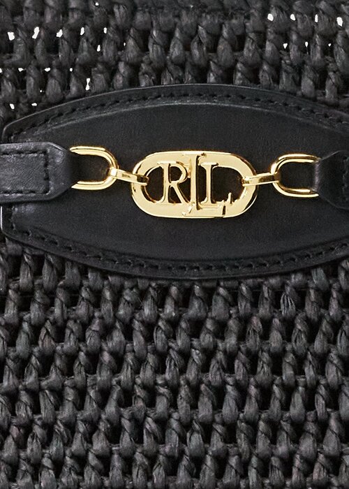 Black Women’s Ralph Lauren Straw Small Daphney Tote Bags Black Women’s Ralph Lauren Straw Small Daphney Tote Bags