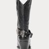 Black Women’s Ralph Lauren Studded Calfskin Western Boots Black Women’s Ralph Lauren Studded Calfskin Western Boots