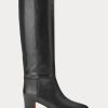 Black Women’s Ralph Lauren Tall Calfskin Boots