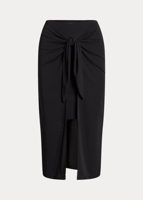 Black Women’s Ralph Lauren Tie-Front Stretch Jersey Midi Skirts Black Women’s Ralph Lauren Tie-Front Stretch Jersey Midi Skirts