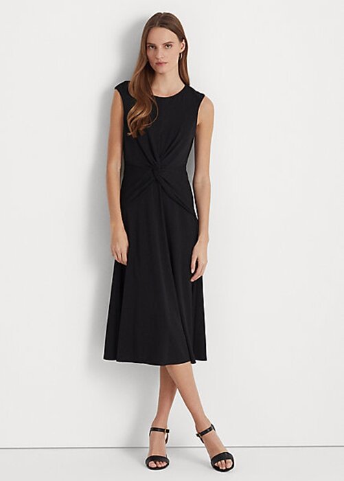 Black Women’s Ralph Lauren Twist-Front Jersey Dress Black Women’s Ralph Lauren Twist-Front Jersey Dress