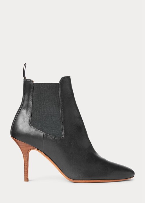Black Women’s Ralph Lauren Vachetta Calfskin Kitten-Heel Boots Black Women’s Ralph Lauren Vachetta Calfskin Kitten-Heel Boots