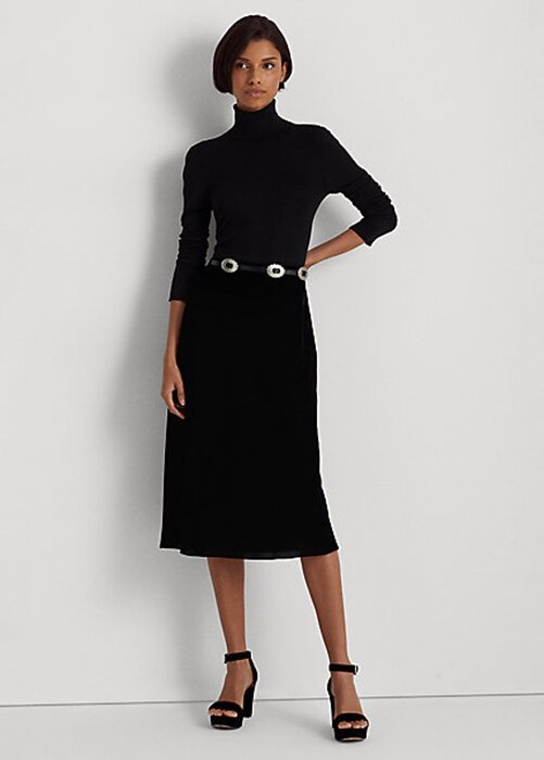 Black Women’s Ralph Lauren Velvet A-Line Skirts Black Women’s Ralph Lauren Velvet A-Line Skirts