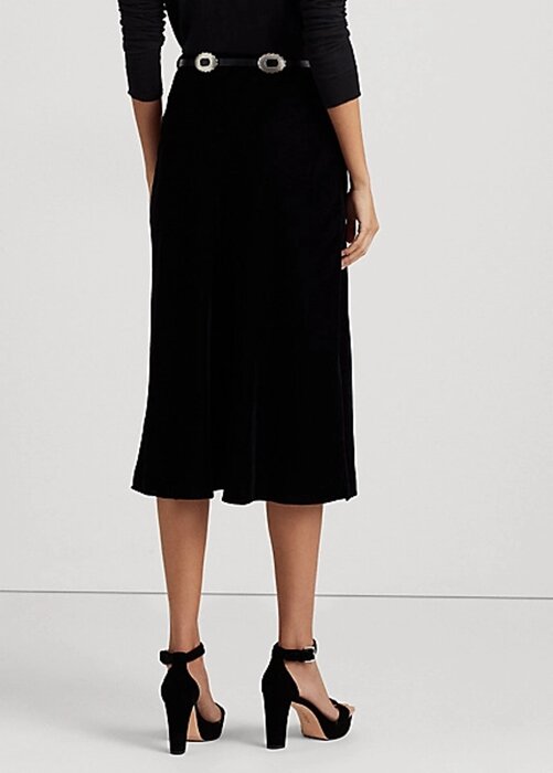 Black Women’s Ralph Lauren Velvet A-Line Skirts Black Women’s Ralph Lauren Velvet A-Line Skirts