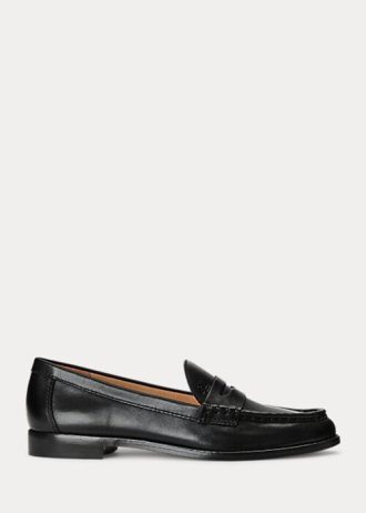 Black Women’s Ralph Lauren Wynnie Burnished Leather Loafers