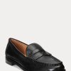 Black Women’s Ralph Lauren Wynnie Burnished Leather Loafers