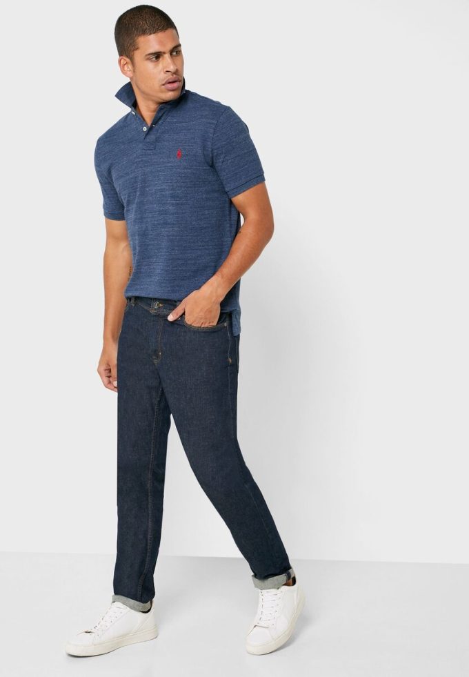 Blue Men’s Ralph Lauren Basic Mesh Polo Shirts