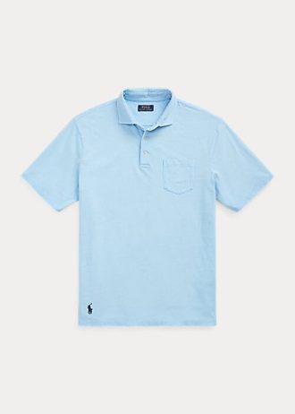 Blue Men’s Ralph Lauren Classic Fit Cotton-Linen Polo Shirts