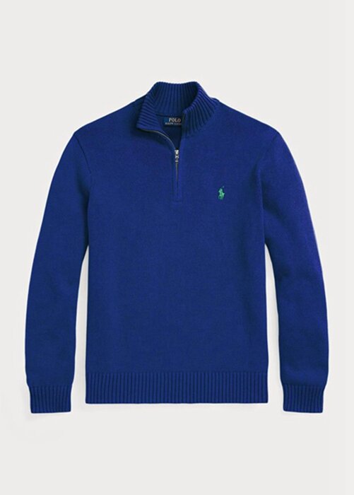 Blue Men’s Ralph Lauren Cotton Quarter-zip Jumper Sweaters Blue Men’s Ralph Lauren Cotton Quarter-zip Jumper Sweaters