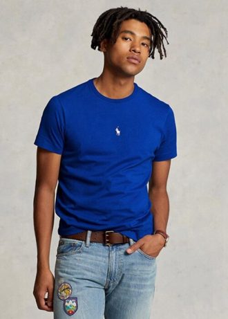 Blue Men’s Ralph Lauren Custom Slim Fit Crewneck  T Shirts