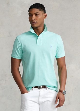 Blue Men’s Ralph Lauren Custom Slim Fit Mesh Polo Shirts