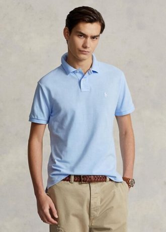 Blue Men’s Ralph Lauren Custom Slim Fit Mesh Polo Shirts