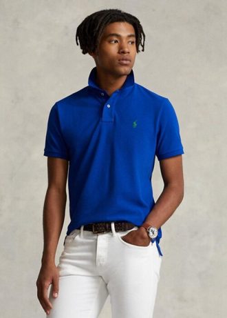 blue men s ralph lauren custom slim fit mesh polo shirts 1 9 330x461 - Blue Men's Ralph Lauren Custom Slim Fit Mesh Polo Shirts