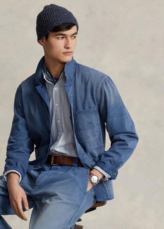 Blue Men’s Ralph Lauren Herringbone Twill Utility Jackets