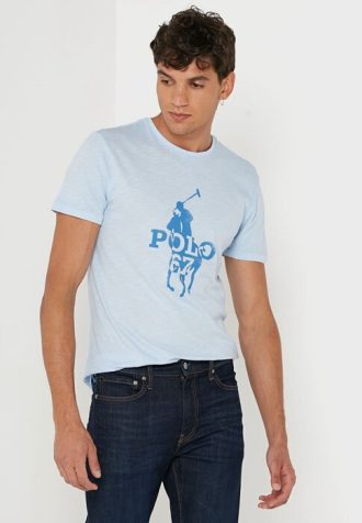 Blue Men’s Ralph Lauren Printed Crew Neck T Shirts