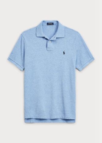 Blue Men’s Ralph Lauren Slim Fit Mesh  Polo Shirts
