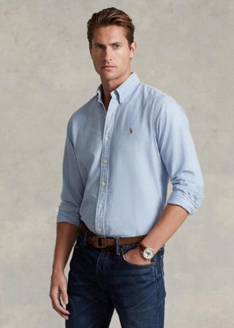 Blue Men’s Ralph Lauren Slim Fit Oxford  Shirts