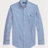 Blue Men’s Ralph Lauren Slim Fit Striped Stretch Poplin Formal Shirts