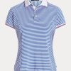 Blue / White Women’s Ralph Lauren Striped Jersey Polo Shirts Blue / White Women’s Ralph Lauren Striped Jersey Polo Shirts
