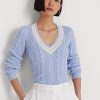 Blue Women’s Ralph Lauren Cable-Knit Cricket Sweaters