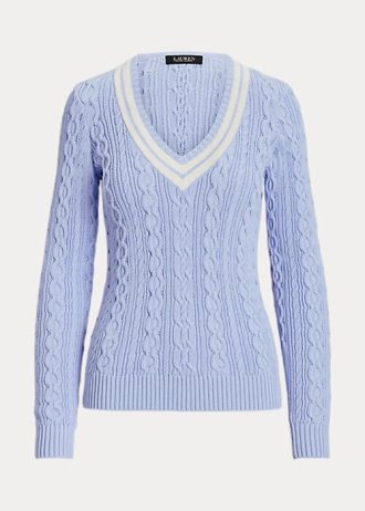 Blue Women’s Ralph Lauren Cable-Knit Cricket Sweaters