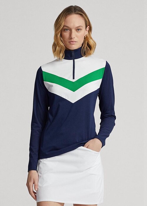 Blue Women’s Ralph Lauren Chevron-stripe Quarter-zip Pullover Sweatshirts Blue Women’s Ralph Lauren Chevron-stripe Quarter-zip Pullover Sweatshirts