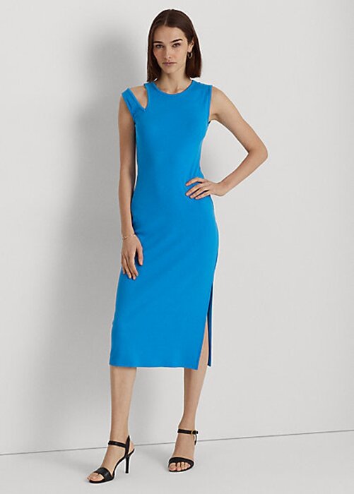Blue Women’s Ralph Lauren Cotton-Blend Sleeveless Midi Dress Blue Women’s Ralph Lauren Cotton-Blend Sleeveless Midi Dress
