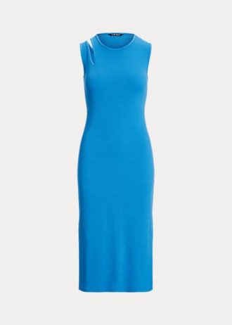 Blue Women’s Ralph Lauren Cotton-Blend Sleeveless Midi Dress
