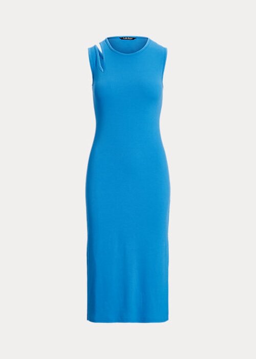 Blue Women’s Ralph Lauren Cotton-Blend Sleeveless Midi Dress Blue Women’s Ralph Lauren Cotton-Blend Sleeveless Midi Dress