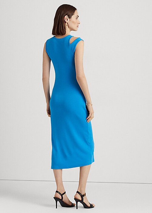 Blue Women’s Ralph Lauren Cotton-Blend Sleeveless Midi Dress Blue Women’s Ralph Lauren Cotton-Blend Sleeveless Midi Dress