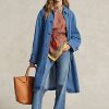 Blue Women’s Ralph Lauren Cotton-Silk-Blend Car Coats