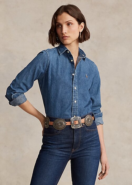 Blue Women’s Ralph Lauren Denim Shirts Blue Women’s Ralph Lauren Denim Shirts