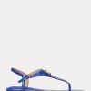 Blue Women’s Ralph Lauren Ellington Embossed Leather Sandals