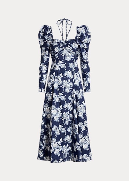 Blue Women’s Ralph Lauren Floral Cotton Halter-Tie Dress Blue Women’s Ralph Lauren Floral Cotton Halter-Tie Dress