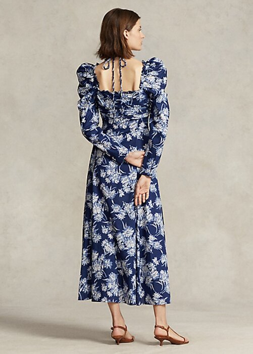 Blue Women’s Ralph Lauren Floral Cotton Halter-Tie Dress Blue Women’s Ralph Lauren Floral Cotton Halter-Tie Dress