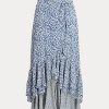 Blue Women’s Ralph Lauren Floral Ruffled Crepe Skirts