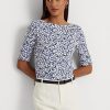 Blue Women’s Ralph Lauren Floral Stretch Cotton T Shirts Blue Women’s Ralph Lauren Floral Stretch Cotton T Shirts