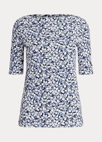 Blue Women’s Ralph Lauren Floral Stretch Cotton  T Shirts